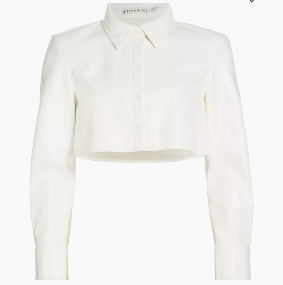 ALICE + OLIVIA Vegan Leather Shirt - Picture 3 of 5